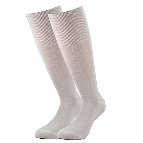 Fontana Calze Unisex 600fds Lange Herrensocken aus 100% Baumwolle, Schottlandgarn, Weiß, 42-44 (6er Pack) von Fontana Calze