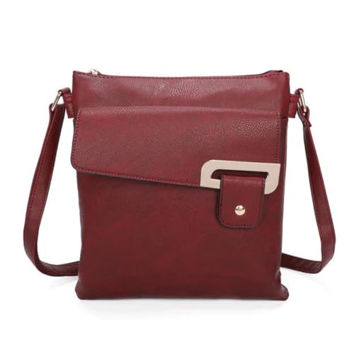 Fontanella Fashion Leichte Damen-Handtasche aus PU-Leder, mit verstellbarem langem Schultergurt, burgunderfarben, S, Utility von Fontanella Fashion