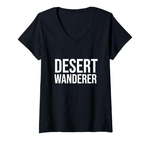 Damen Desert Wanderer Abenteuer inspiriert T-Shirt mit V-Ausschnitt von Fontastic Fun