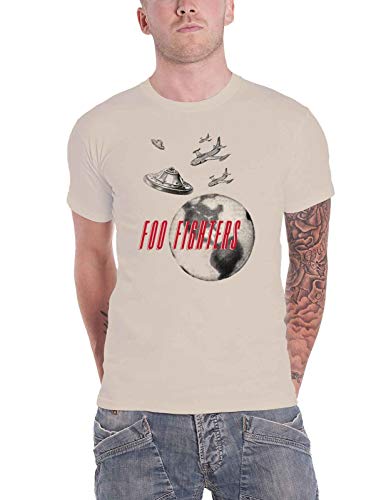 Foo Fighters T Shirt UFO Planes Band Logo Nue offiziell Herren Natural L von Foo Fighters