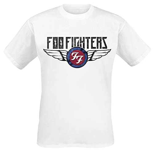 Foo Fighters Flash Wings Männer T-Shirt weiß XXL 100% Baumwolle Band-Merch, Bands von Foo Fighters