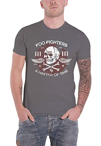 Foo Fighters Herren Matter of TIME T-Shirt, Grau (Charcoal), (Herstellergröße: X-Large) von Live Nation