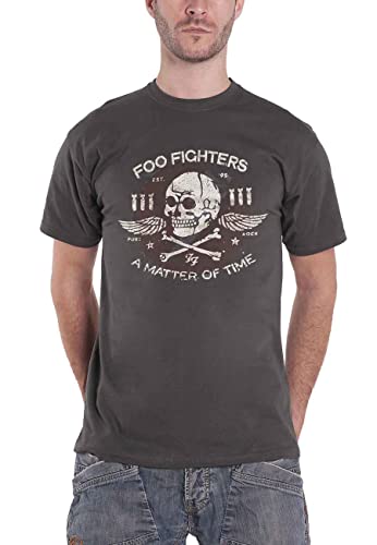 Foo Fighters Herren Matter of TIME T-Shirt, Grau (Charcoal), (Herstellergröße: XX-Large) von Foo Fighters