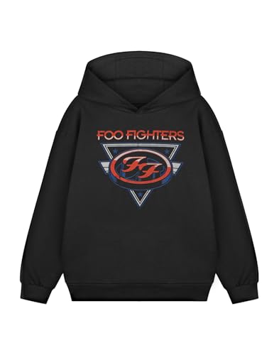 Foo Fighters Kinder-Kapuzenfleece | Klassisches schwarzes Band-Logo-Langarmshirt | Freizeitkleidung zum Thema Musik | Unisex-Kinder-Grafik-Top | Pullover-Sweatshirt von Foo Fighters