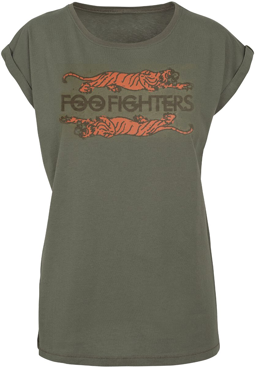 Foo Fighters T-Shirt - Crawling Tigers - S - für Damen - Größe S - oliv  - Lizenziertes Merchandise! von Foo Fighters