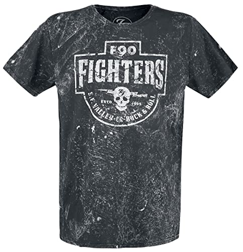 Foo Fighters Valley Rock&Roll Männer T-Shirt dunkelgrau L 100% Baumwolle Band-Merch, Bands von Foo Fighters