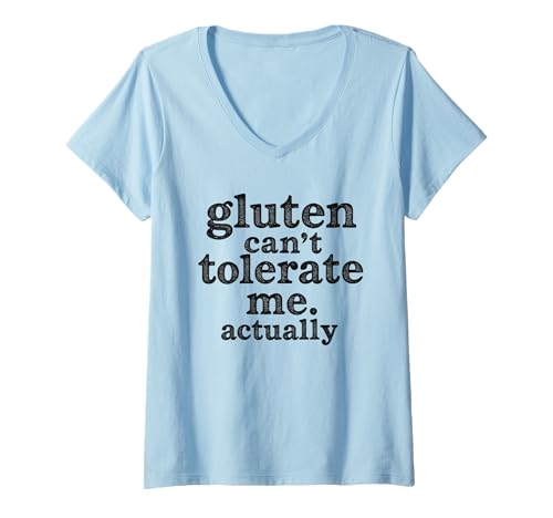 Damen Gluten Can't Tolerate Me Actually Funny T-Shirt mit V-Ausschnitt Damen Gluten Can't Tolerate Me Actually Funny T-Shirt mit V-Ausschnitt von Food Allergy Humour