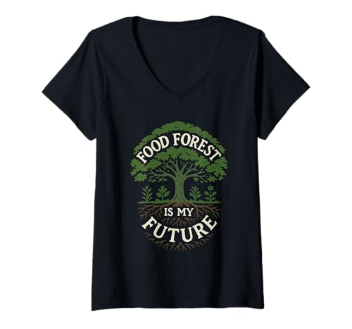 Damen Permakultur Regenerative Gartenarbeit Nachhaltiges Gehöft T-Shirt mit V-Ausschnitt Damen Permakultur Regenerative Gartenarbeit Nachhaltiges Gehöft T-Shirt mit V-Ausschnitt von Food Forest Ethical Land Use Grow Your Own