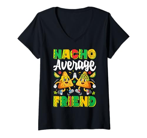 Damen Essen - Nacho Average Friend T-Shirt mit V-Ausschnitt Damen Essen - Nacho Average Friend T-Shirt mit V-Ausschnitt von Food Humor Apparel