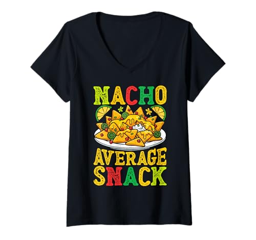 Damen Essen - Nacho Average Snack T-Shirt mit V-Ausschnitt Damen Essen - Nacho Average Snack T-Shirt mit V-Ausschnitt von Food Humor Apparel