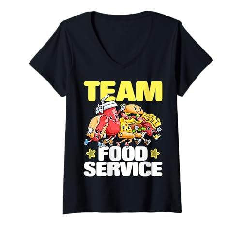 Damen Team Food Service Worker Lunch Lady T-Shirt mit V-Ausschnitt Damen Team Food Service Worker Lunch Lady T-Shirt mit V-Ausschnitt von Food Service Worker Lunch Lady Designs