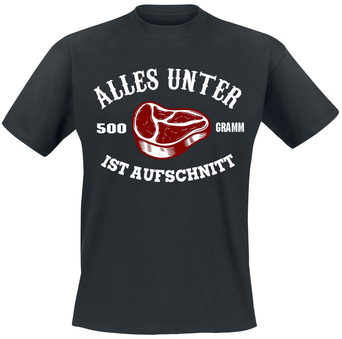 Food Alles unter 500 Gramm ist Aufschnitt T-Shirt schwarz in L von Food