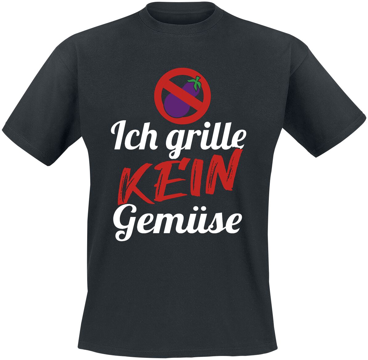 Food Ich grille kein Gemüse T-Shirt schwarz in 4XL von Food