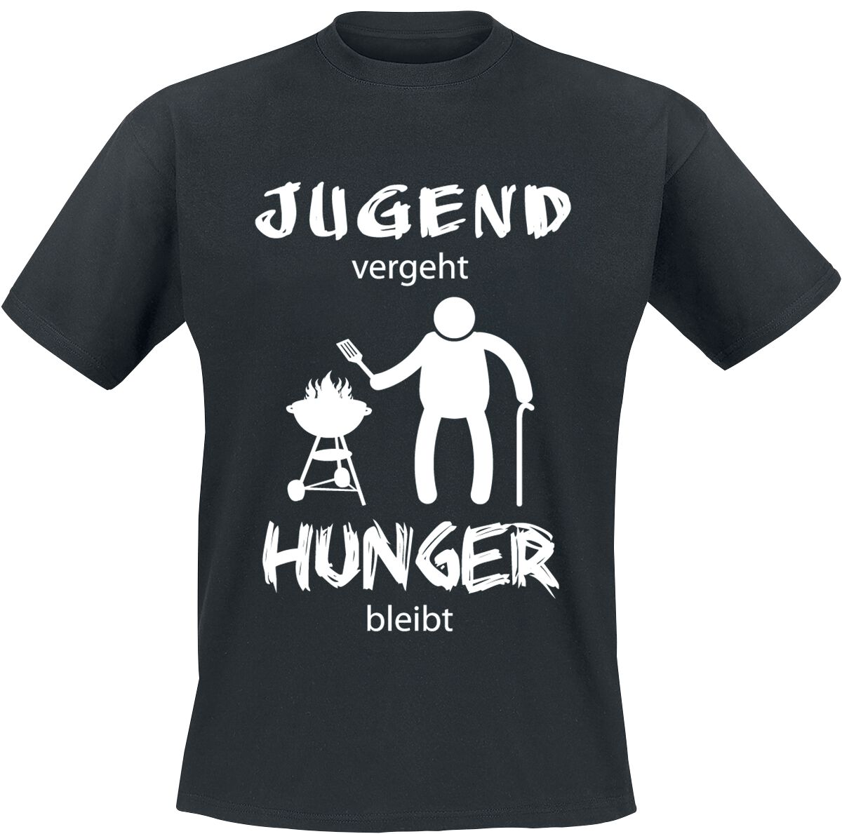 Food Jugend vergeht Hunger bleibt T-Shirt schwarz in L von Food