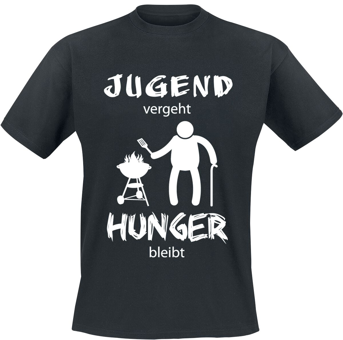 Food Jugend vergeht Hunger bleibt T-Shirt schwarz in XXL von Food