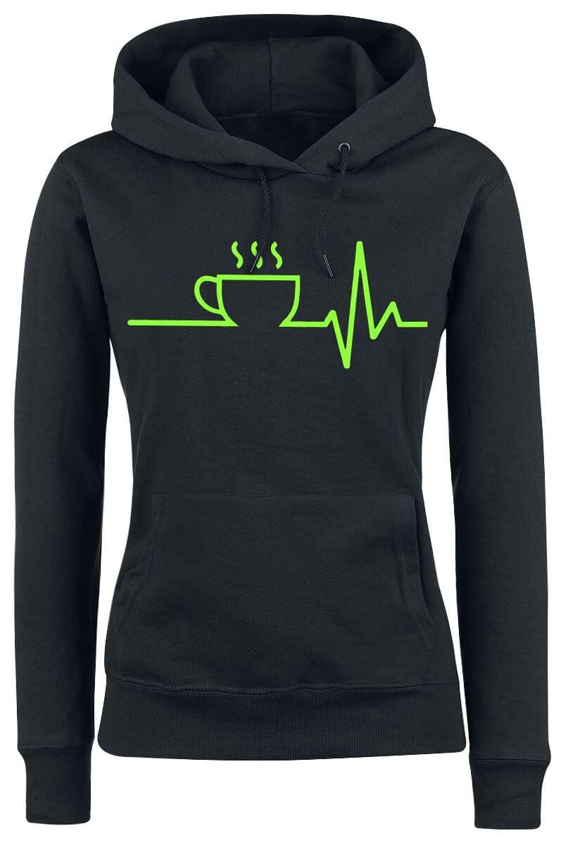 Food Kaffee EKG Kapuzenpullover schwarz in XXL Food Kaffee EKG Kapuzenpullover schwarz in XXL von Food