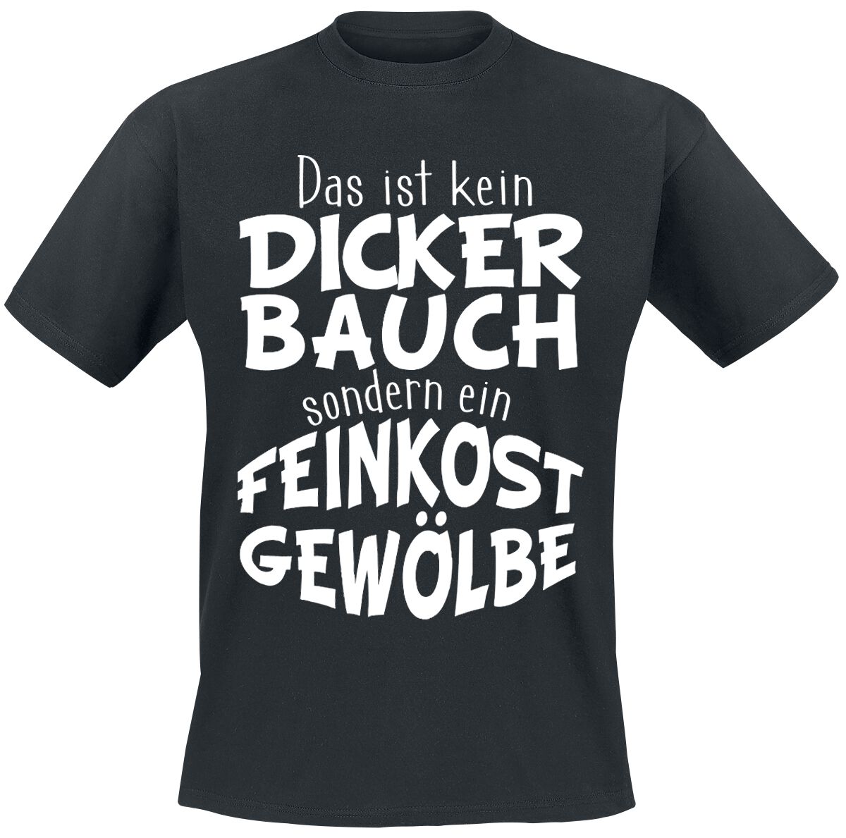 Food T-Shirt - Dicker Bauch - Feinkostgewölbe - L bis 3XL - für Männer - Größe 3XL - schwarz von Food