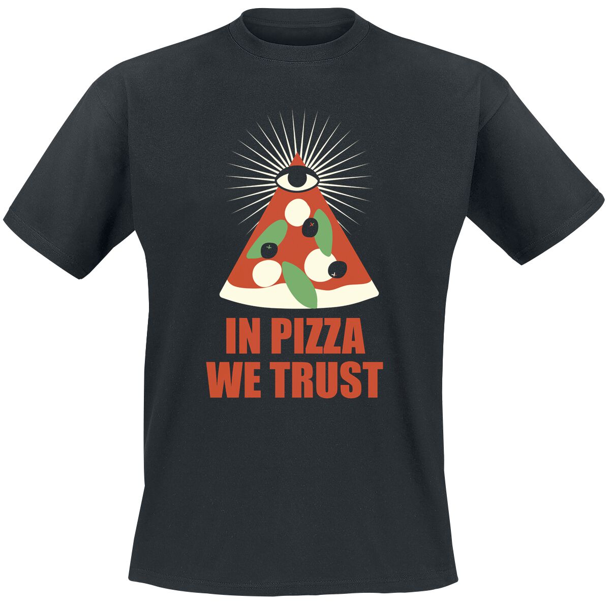 Food T-Shirt - In Pizza We Trust - M bis 3XL - für Männer - Größe XXL - schwarz von Food