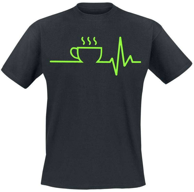 Food T-Shirt - Kaffee EKG - S bis 5XL - für Männer - Größe XXL - schwarz von Food