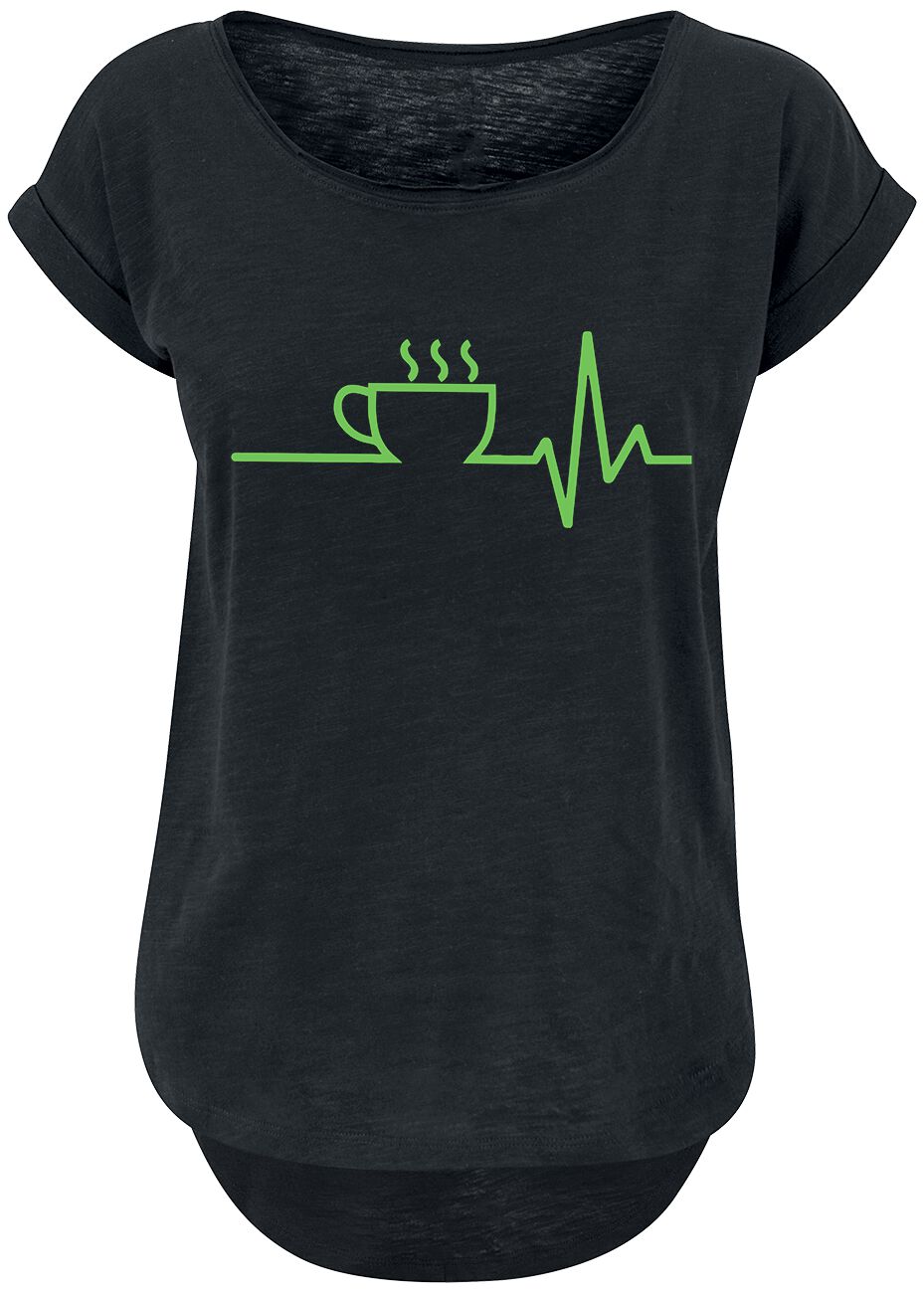 Food T-Shirt - Kaffee EKG - XS bis 5XL - für Damen - Größe 3XL - schwarz von Food