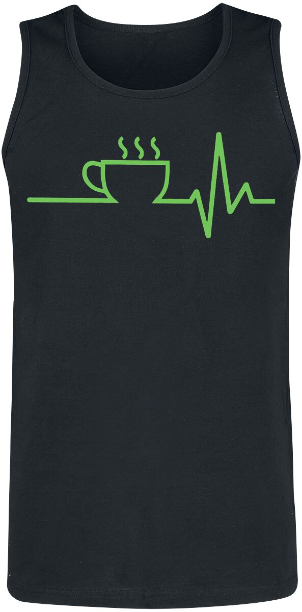 Food Tank-Top - Kaffee EKG - S bis XXL - für Männer - Größe L - schwarz von Food