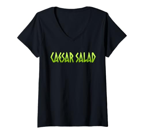 Damen Caesar Salat Gemüse Vegan Vegetarisch T-Shirt mit V-Ausschnitt Damen Caesar Salat Gemüse Vegan Vegetarisch T-Shirt mit V-Ausschnitt von Foodie Apparel