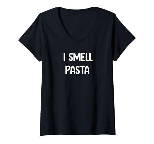 Damen I Smell Pasta Funny Food Lover Design Tees Mugs and Decor T-Shirt mit V-Ausschnitt Damen I Smell Pasta Funny Food Lover Design Tees Mugs and Decor T-Shirt mit V-Ausschnitt von Foodie Vibes Co.
