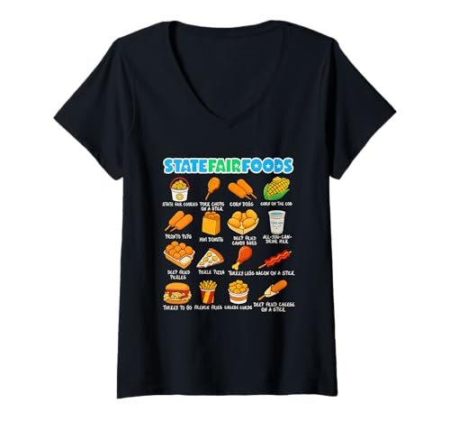 Damen Lebensmittel der State Fair Minnesota T-Shirt mit V-Ausschnitt Damen Lebensmittel der State Fair Minnesota T-Shirt mit V-Ausschnitt von Foods Of The State Fair Minnesota Tees