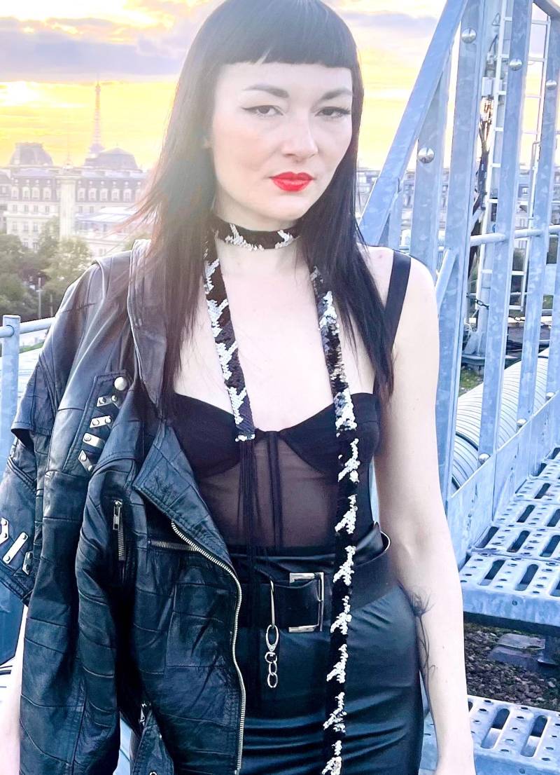 Schwarz-Weißer Glitzer-Schal von FoolishParis