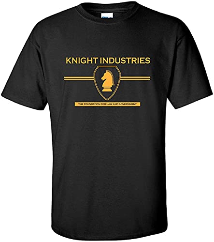Knight Industries Herren T-Shirt Knight-Rider 80er TV-Show, Schwarz, Schwarz, XL Knight Industries Herren T-Shirt Knight-Rider 80er TV-Show, Schwarz, Schwarz, XL von Fools Gold T-shirts
