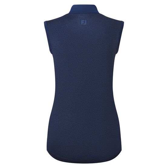 FootJoy Animal Print Open Placket ohne Arm Polo navy von FootJoy