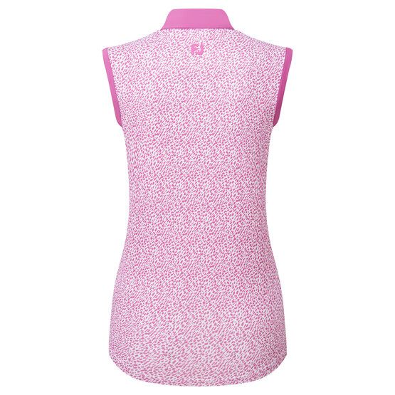FootJoy Animal Print Open Placket ohne Arm Polo pink von FootJoy