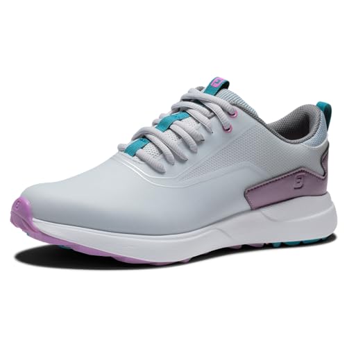 FootJoy Damen Performa Golfschuh, Grau, Weiß, Violett, 37 EU Weit von FootJoy