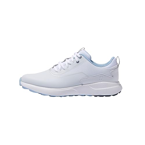FootJoy Damen Performa Golfschuh, Weiß, Weiß, Blau, 38.5 EU Weit von FootJoy