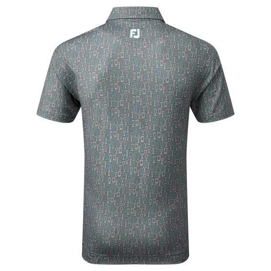 FootJoy Glass Print Halbarm Polo grau von FootJoy