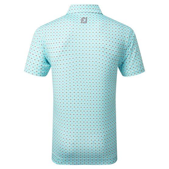 FootJoy Half Moon Geo Halbarm Polo türkis von FootJoy