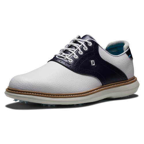 FootJoy Herren Fj Traditions Golfschuh, Weiß Marineblau, 40 EU Weit von FootJoy