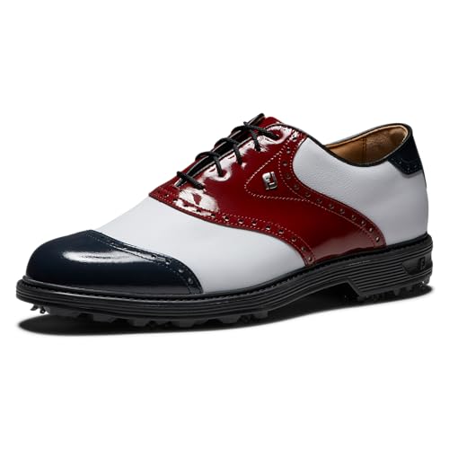 FootJoy Herren Premiere Serie Wilcox Golfschuh, Weiß, Marineblau, Weinrot, 44 EU von FootJoy