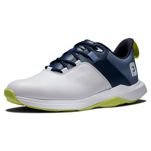 FootJoy Herren Prolite Golfschuh, Weiß, Marineblau, Limette, 43 EU von FootJoy