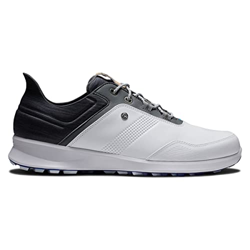 FootJoy Herren Stratos Previous Season Style Golfschuh, Weiß/Charcoal, 42.5 EU Weit von FootJoy
