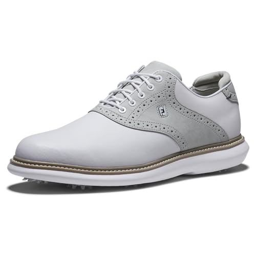 FootJoy Herren Traditions Golfschuh, Weiß Grau Weiß, 42.5 EU von FootJoy