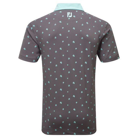 FootJoy Scattered Floral Halbarm Polo grau von FootJoy