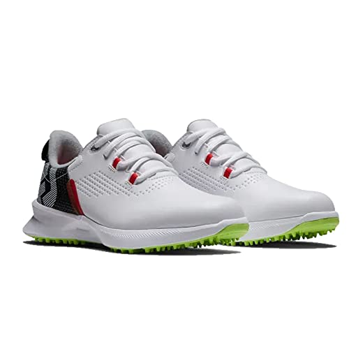 FootJoy Unisex Junior Fuels Golfschuhe, Weiß/Schwarz/Limette von FootJoy