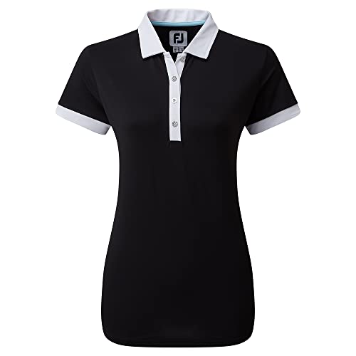Footjoy Damen Colour Block Golfhemd, schwarz, Large von FootJoy