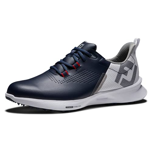 FootJoy Herren Kraftstoff Golfschuh, Marineblau/Weiß/Rot, 6 UK Wide von FootJoy