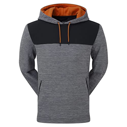 Footjoy Herren Thermal Hoddie Kapuzenpullover, grau/schwarz (Charcoal/Black/Orange), Large von FootJoy