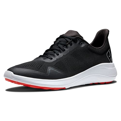Footjoy Men's FJ Flex Golf Shoe, Black/White/Red, 11.5 Wide von FootJoy