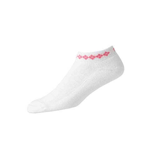 Footjoy ProDry Lightweight Argyle Sportlet Socken Damen weiß/pink von FootJoy