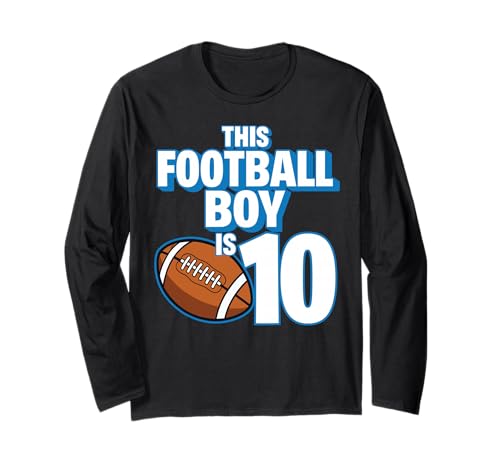 10 Jahre Alter Geburtstag Fußballspieler Kinder Junge 10. Nummer Langarmshirt 10 Jahre Alter Geburtstag Fußballspieler Kinder Junge 10. Nummer Langarmshirt von Football Boy Birthday Tees