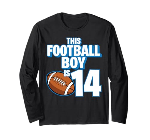 14 Jahre Alter Geburtstag Fußballspieler Kinder Junge 14. Nummer Langarmshirt 14 Jahre Alter Geburtstag Fußballspieler Kinder Junge 14. Nummer Langarmshirt von Football Boy Birthday Tees